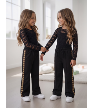 Golden Heart Flared Pants – Zwart