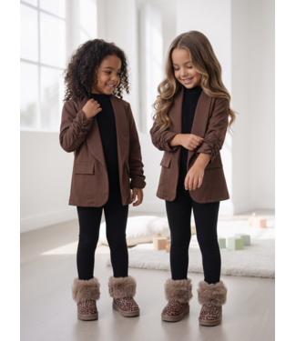 Ruched Sleeve Blazer – Bruin  (Verzenddatum 15 okt)