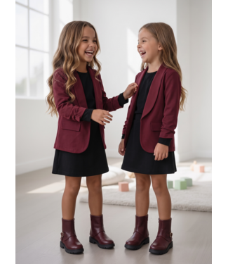 Ruched Sleeve Blazer – Bordeaux
