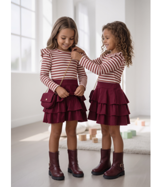 Berry Ruffle Dress & Bag – Bordeaux