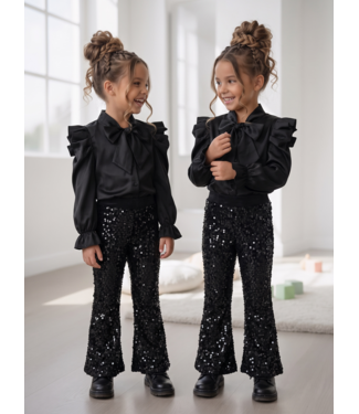 Sparkle Flared Pants – Zwart