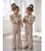 Sparkle Flared Pants – Goud/Beige