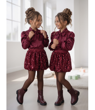 Sparkle Bubble Skirt – Bordeaux