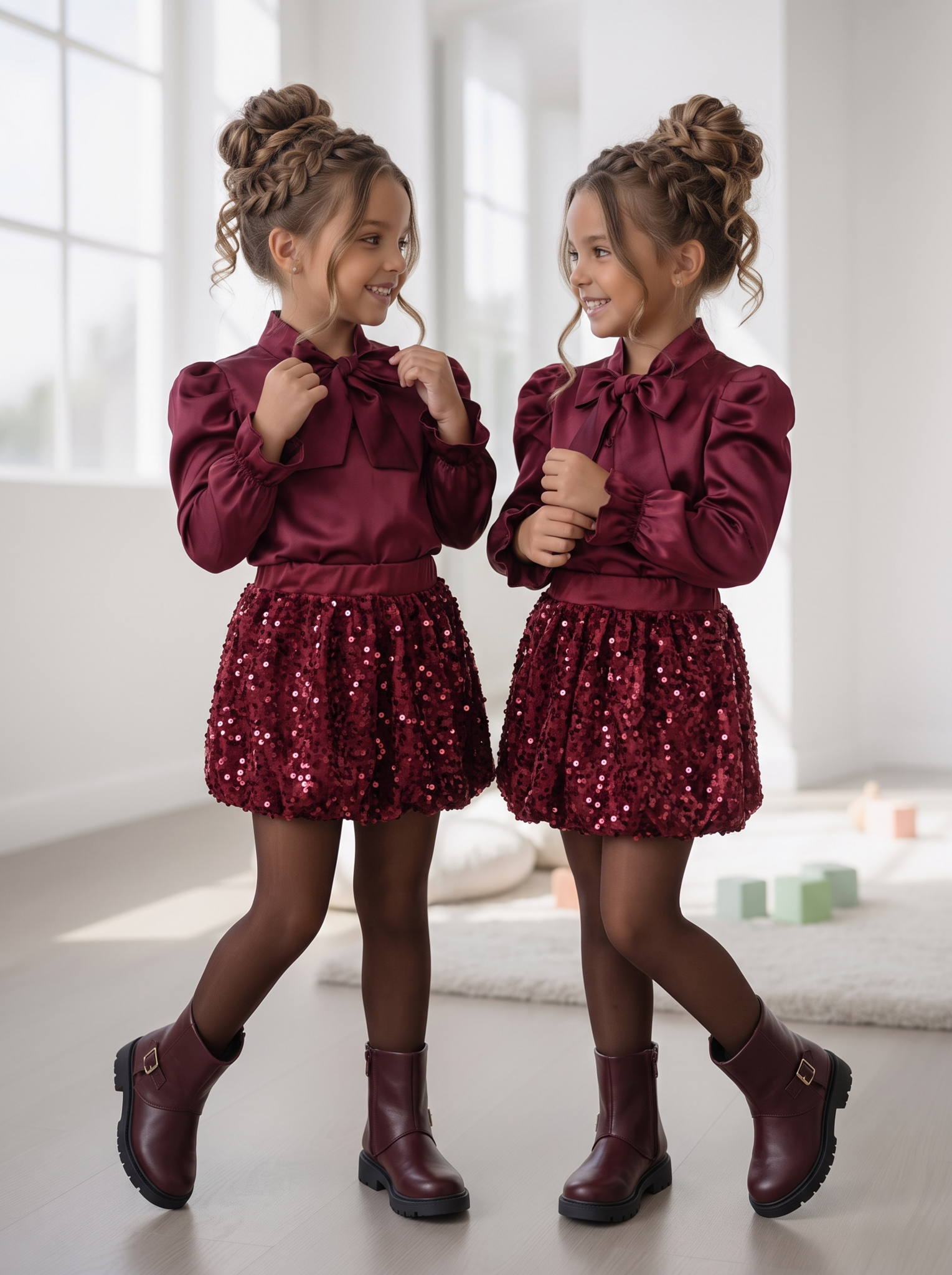 Sparkle Bubble Skirt – Bordeaux
