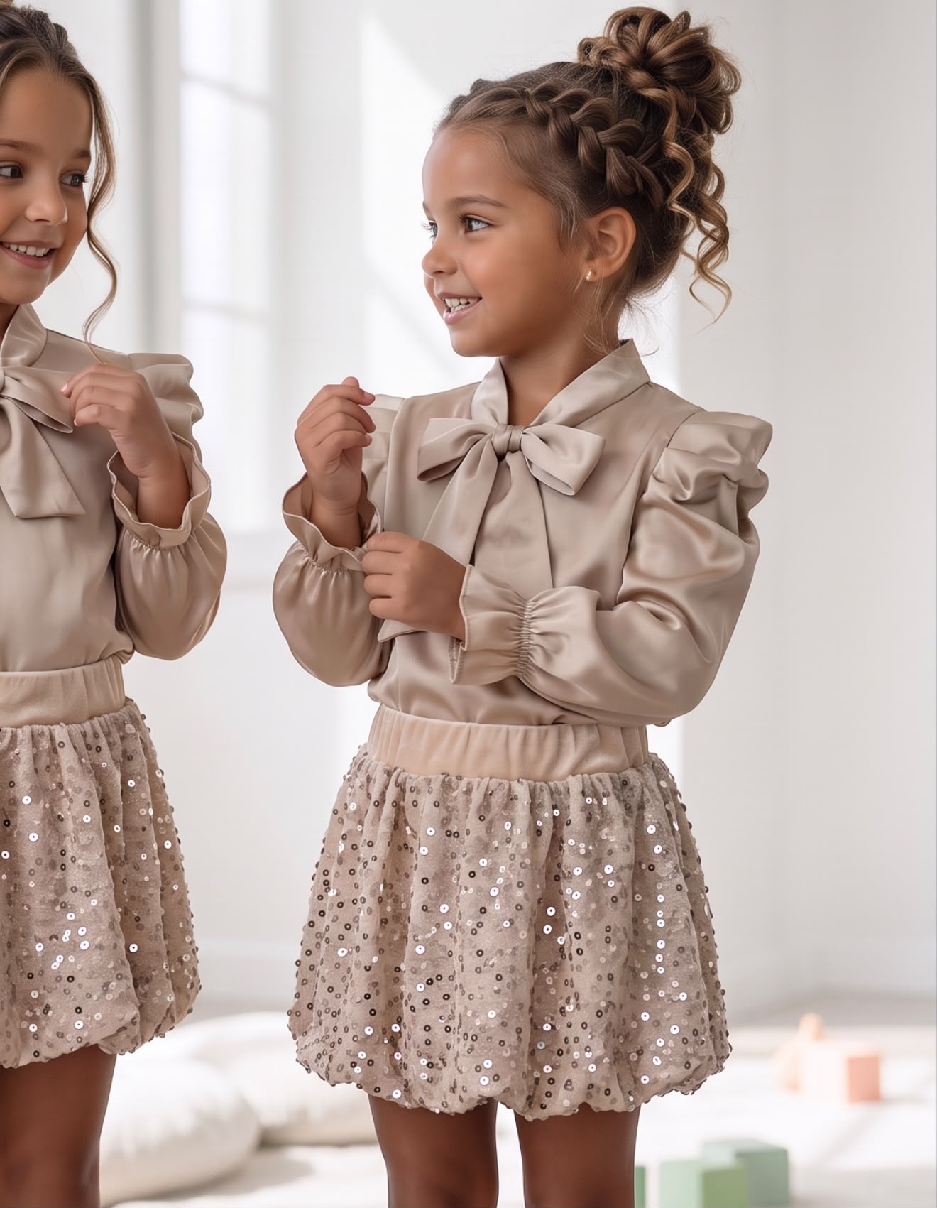 Sparkle Bubble Skirt – Goud/Beige