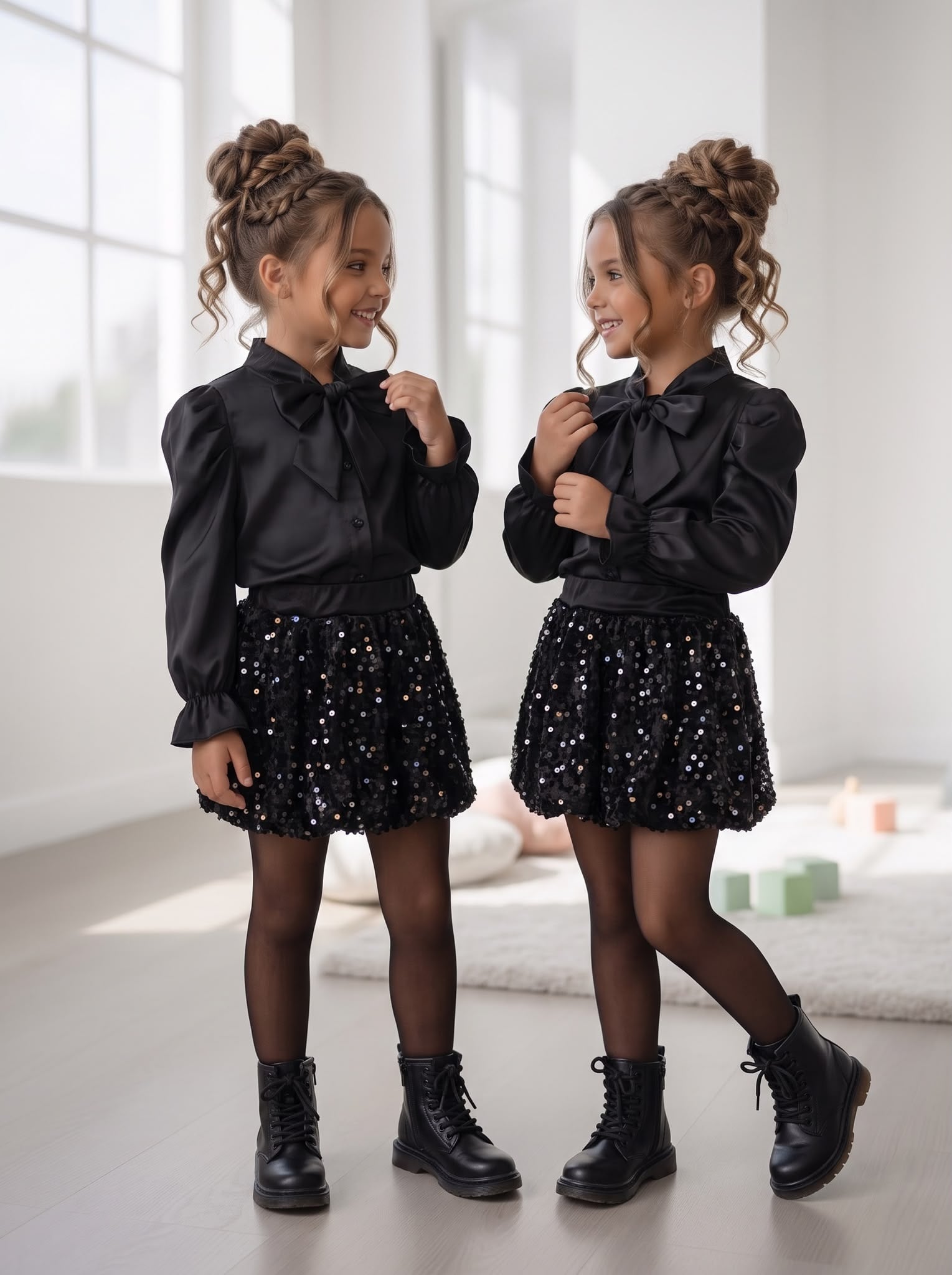 Sparkle Bubble Skirt – Zwart
