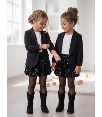 Ruched Sleeve Blazer – Zwart