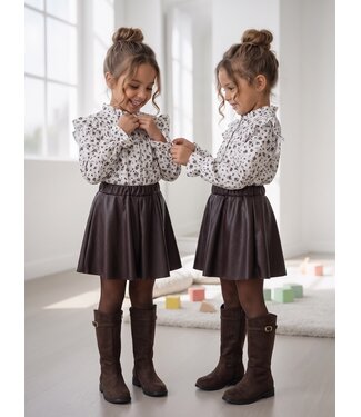 Floral Leatherlook Set – Bruin