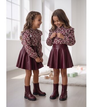 Floral Leatherlook Set – Bordeaux
