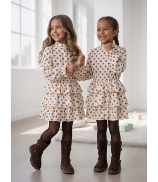 Dotty Ruffle Dress – Ecru
