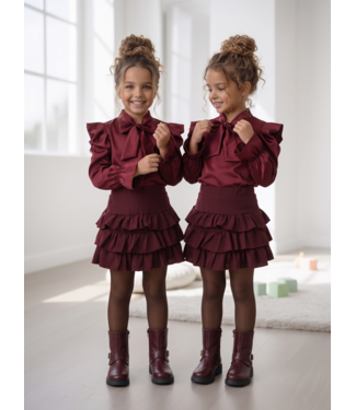 Bow & Ruffle Set – Bordeaux
