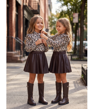 Flower & Leatherlook Set – Marron (Verzenddatum 1 okt)