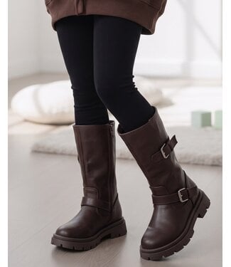 Buckle Biker Boots – Marron (verzenddatum 4 okt)