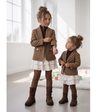 Cacao Lace Blazer Set – 3-delig (Met Haarstrik) (verzenddatum 5 okt)