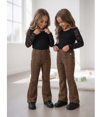 Koko Noko Flared Broekje met Sparkle – Bruin