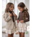 Beige Lace Blazer Set – 3-delig (Met Haarstrik) (Verzenddatum 5 okt)