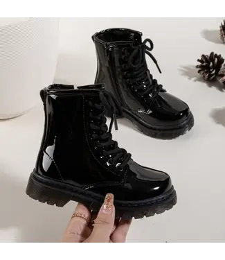 Shiny Lace Boots - Zwart (verzenddatum 12 okt)