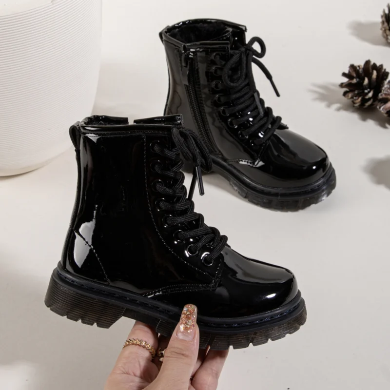 Shiny Lace Boots - Zwart  (Verzenddatum 5 okt)