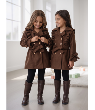 Parisian Ruffle Trenchcoat – Marron
