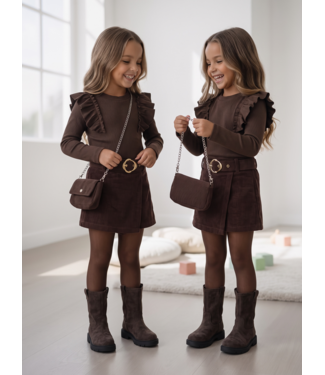 Corduroy Skort & Bagged Top - Bruin