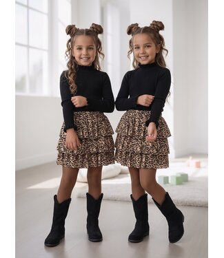 Wild Ruffle Skirt Set – Leopard (verzenddatum 5 okt)