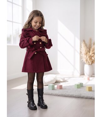 Parisian Ruffle Trenchcoat – Bordeaux