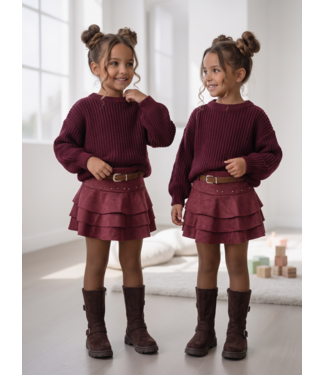 Studded Skirt Set – Bordeaux