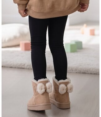 Cozy Double Pom Boots – Beige (Verzenddatum 19 okt)