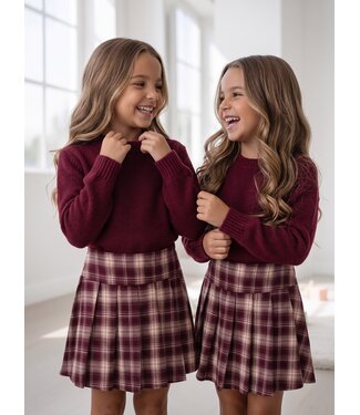 Bordeaux Check Knit Set