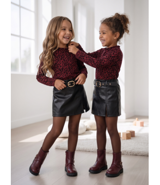 Wild Bordeaux & Leatherlook Skort Set (verzenddatum 8 okt)