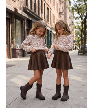 Autumn Bloom Suede Set – Bruin