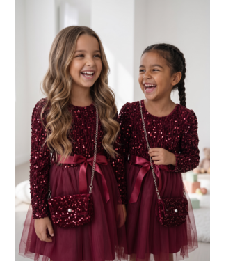 Sparkle Dress & Bag – Bordeaux