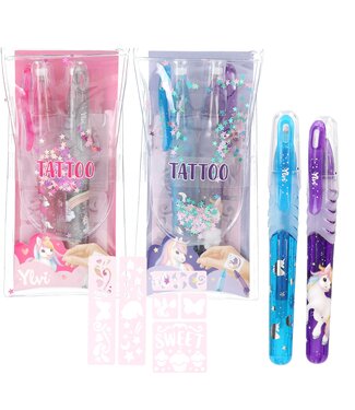 TOPModel Ylvi Tattoo Glitterpennen Set met Sjablonen