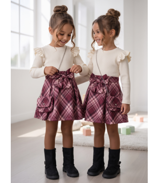 Check Bow Dress & Bag – Bordeaux