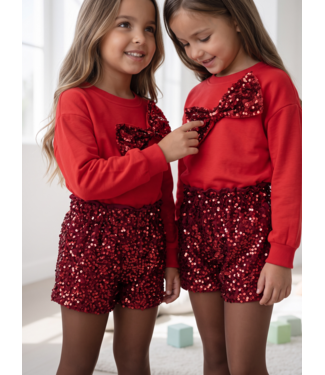 Sparkle Bow Short Set – Rood (Verzenddatum 12 okt)