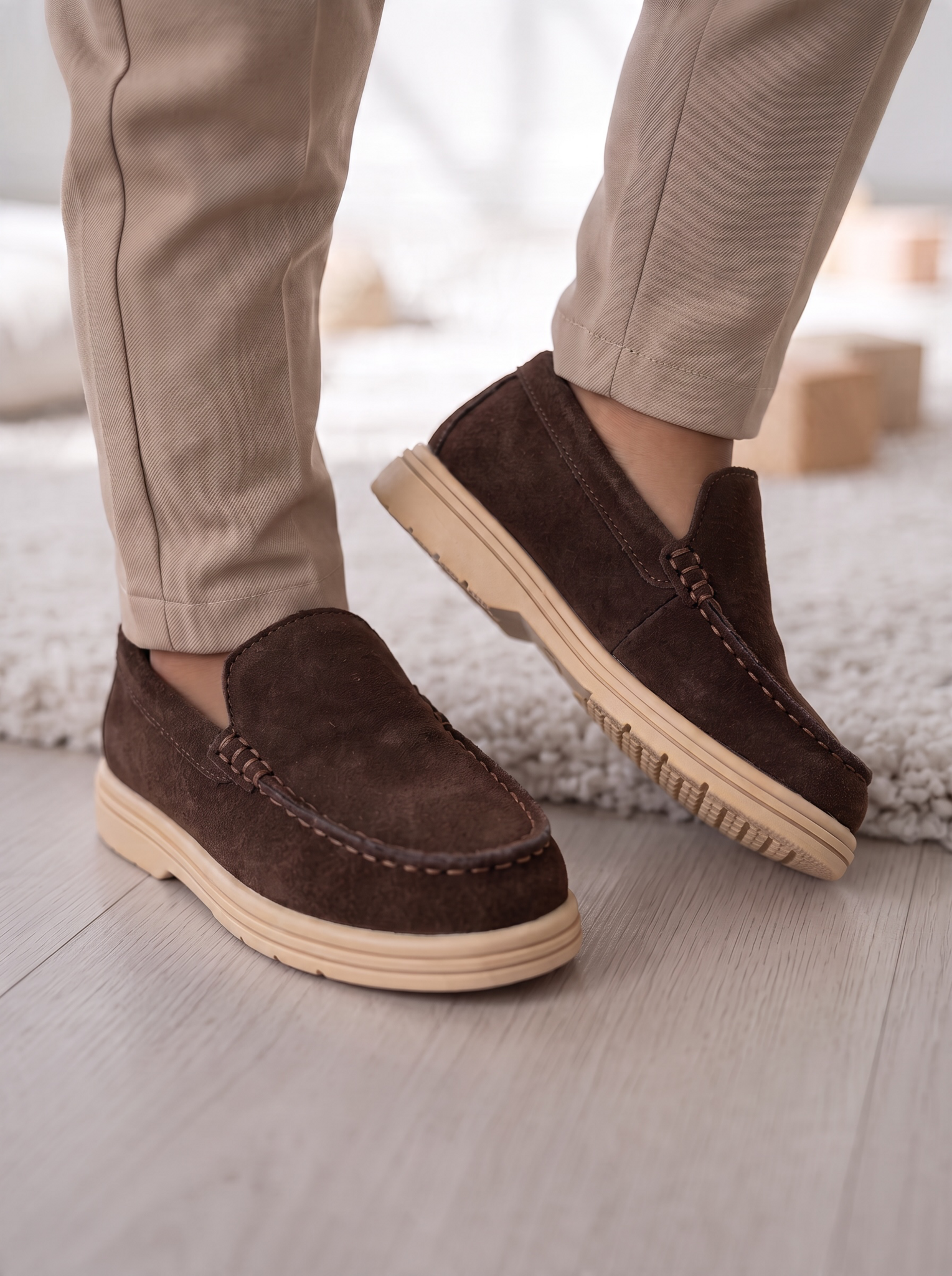 Suedelook Loafers - Bruin