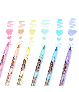TOPModel TOPModel Dubbelzijdige Pastel Viltstiften – Set van 6