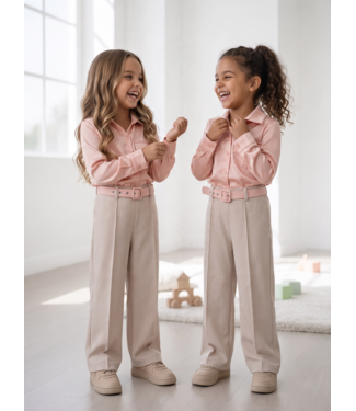 Blush & Beige Belted Set