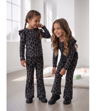 Shadow Leopard Ruffle Set – Grey