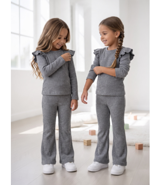Soft Rib Ruffle Set – Grey