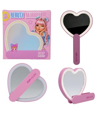 TOPModel TOPModel KPOP Hartjes Spiegel met LED Licht – Roze