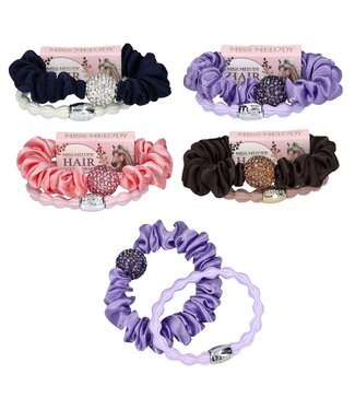 TOPModel Miss Melody Scrunchie & Haarelastiekjes met Strass – 2 Stuks