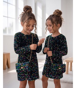 Glitter Jurkje met tasje - Vert