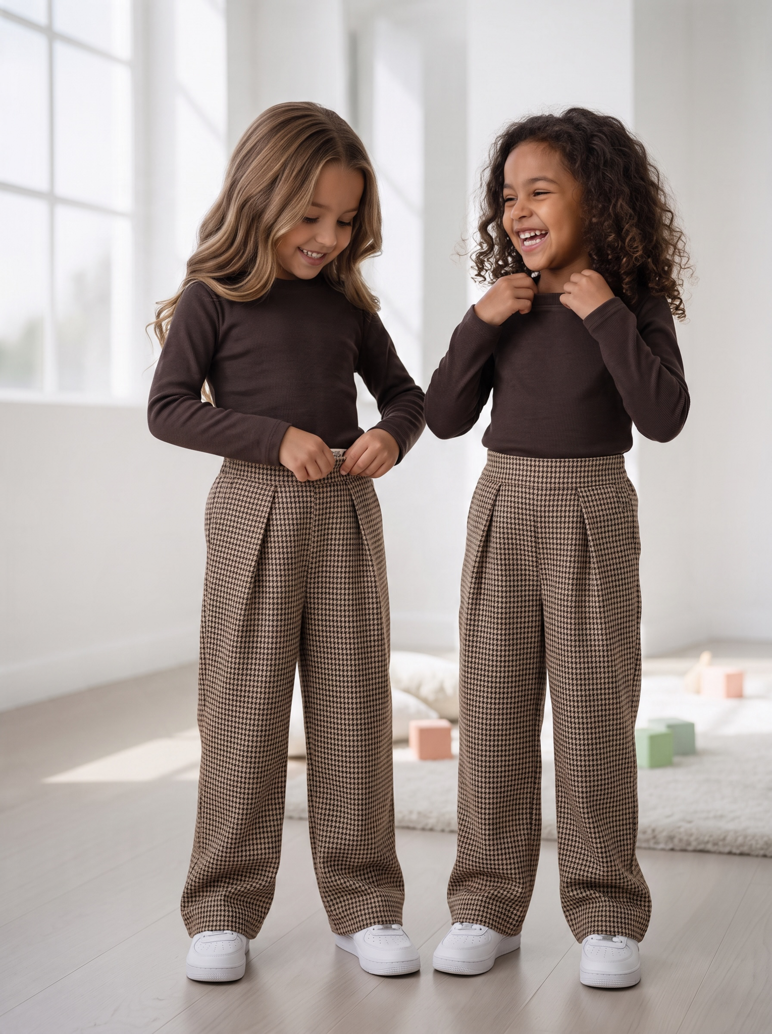 Checkmate Wide Leg Broek - Bruin