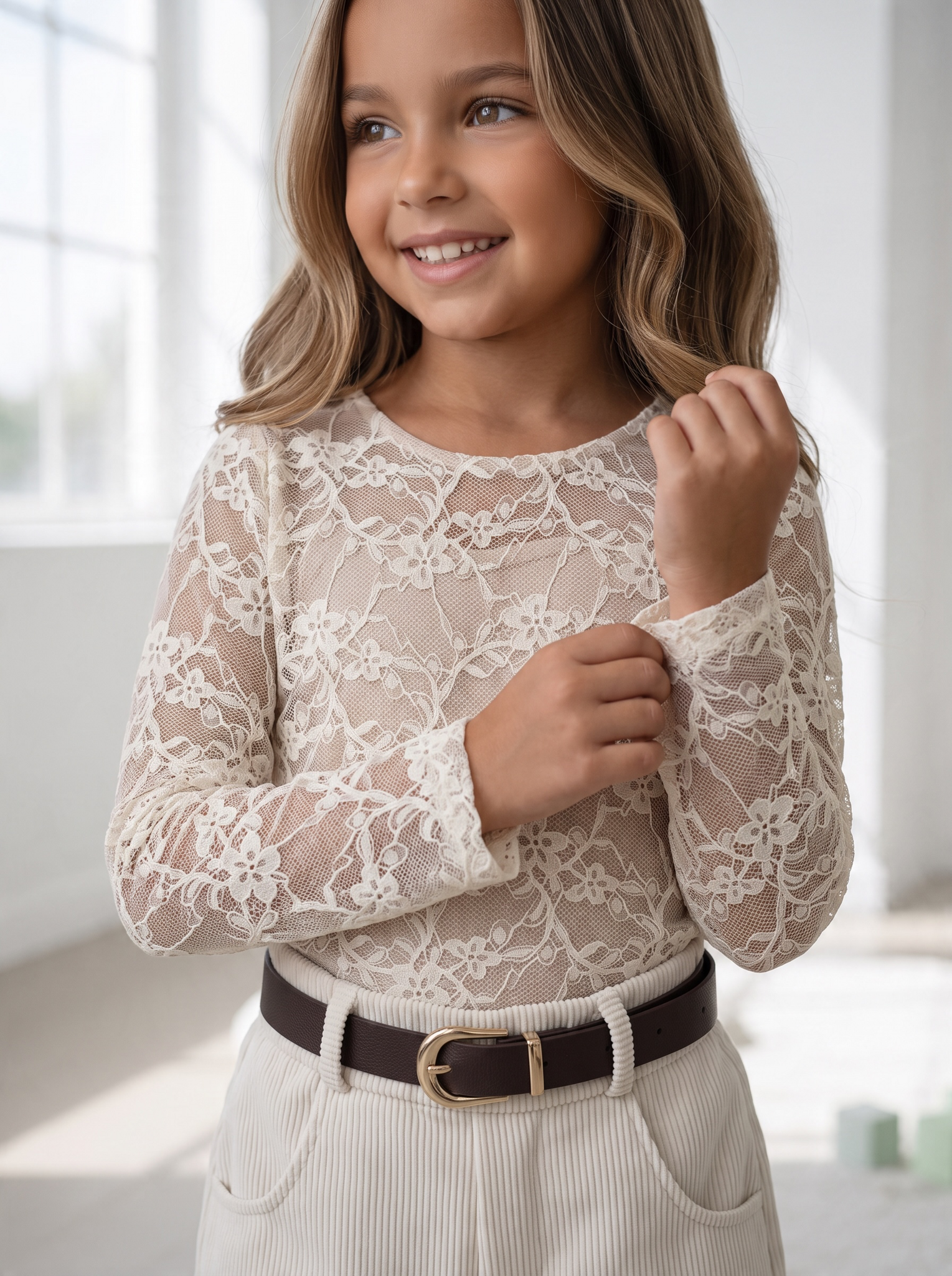Lace Top – Beige