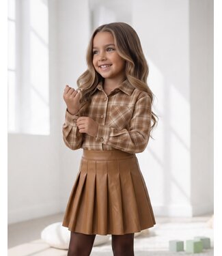 Camel Check & Pleats Set