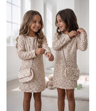 SeQuin Glam Jurk & Tasje - Goud/Beige (Verzenddatum 19 okt)