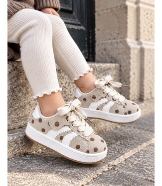 Polka Dots Sneakers - Beige