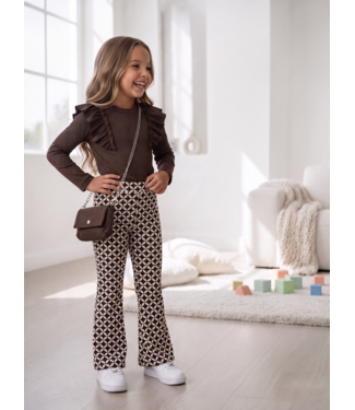 Geo Print Velvet Flared Broek