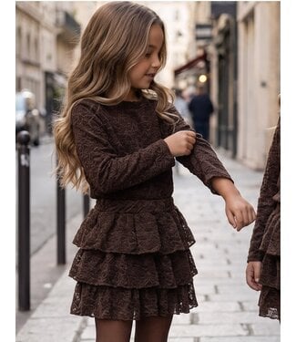 Lace Ruffle Set Bruin – 2-delig